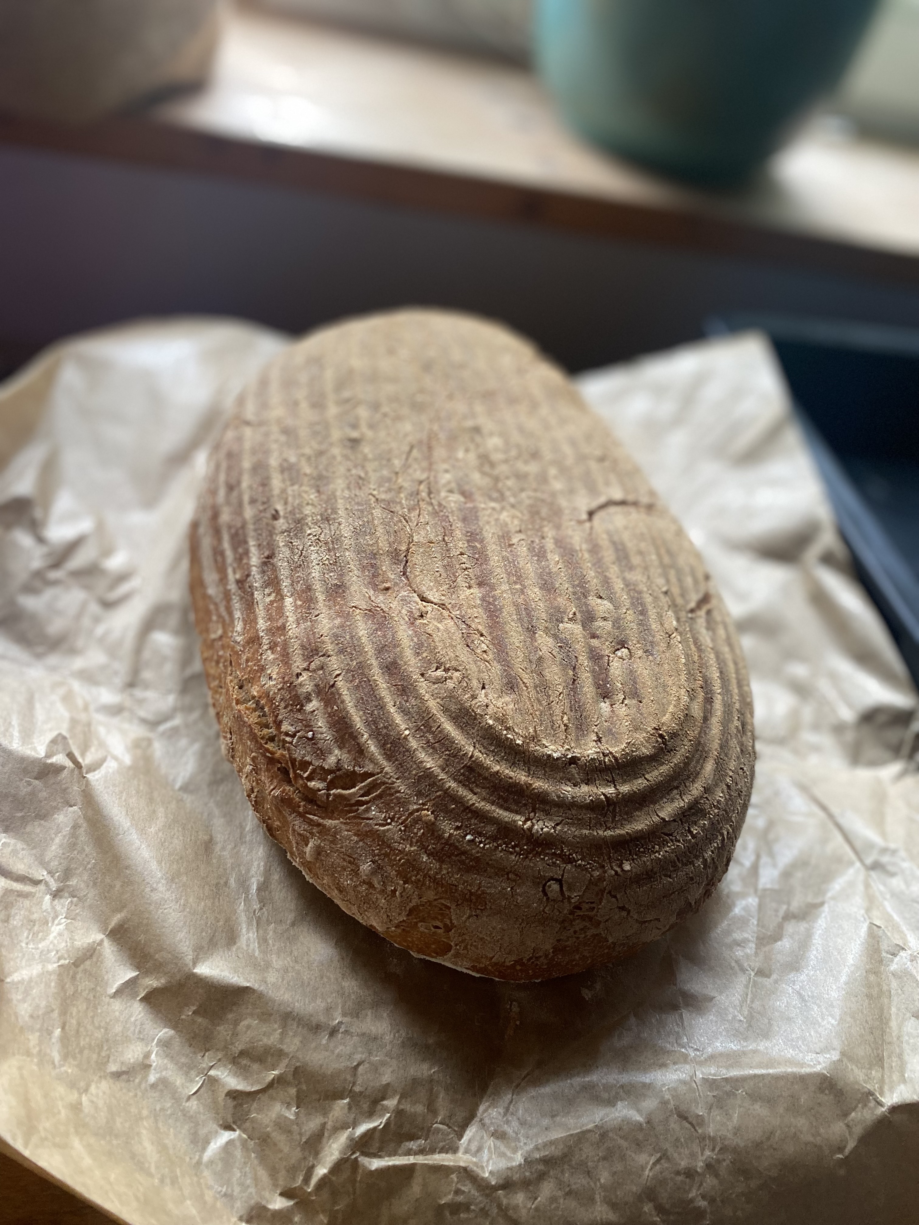 Bild eines Brotes mit unscharfen Hintergrund